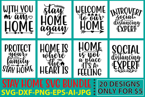 Stay Home Svg Bundle SVG Syaman 