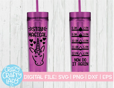 Stay Magical | Water Bottle Tracker SVG Cut File SVG Crazy Crafty Lady Co. 
