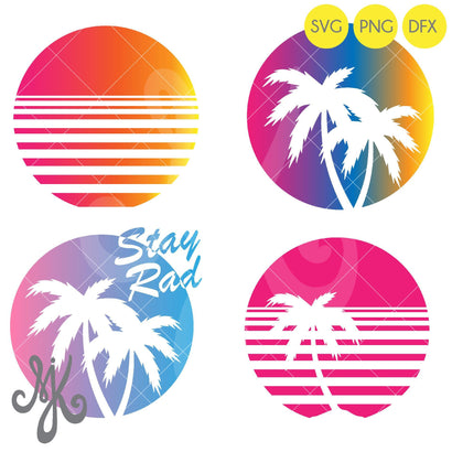 Stay Rad Palm Tree, Sunset Combo SVG MJK Designs 