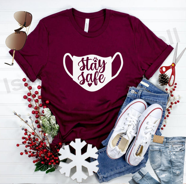 Stay safe svg, social distancing t shirt svg, cut files, covid t shirt svg, covid 19 svg, health awareness svg SVG Isabella Machell 