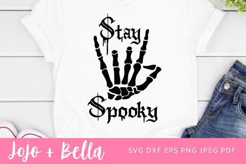 Stay Spooky Gothic SVG, Halloween Shirt Svg, Cute Ghost Svg, gothic DXF, Spooky Svg, Svg files for Cricut, Silhouette, Sublimation Designs SVG Jojo&Bella 
