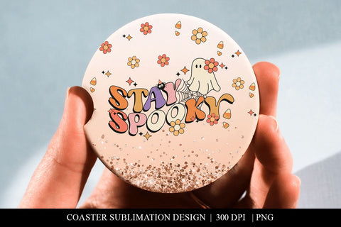 Stay Spooky Halloween Themed Car Coaster PNG Sublimation BijouBay 