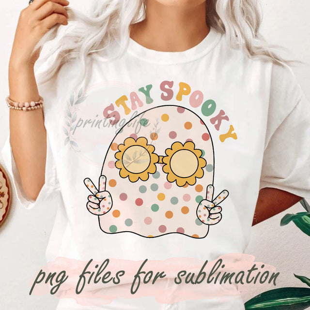Stay Spooky PNG files for sublimation, Halloween Sublimation Design Download, Groovy Halloween png, Halloween sublimation, hippie sublimation, groovy png designs Sublimation PrintingLife 