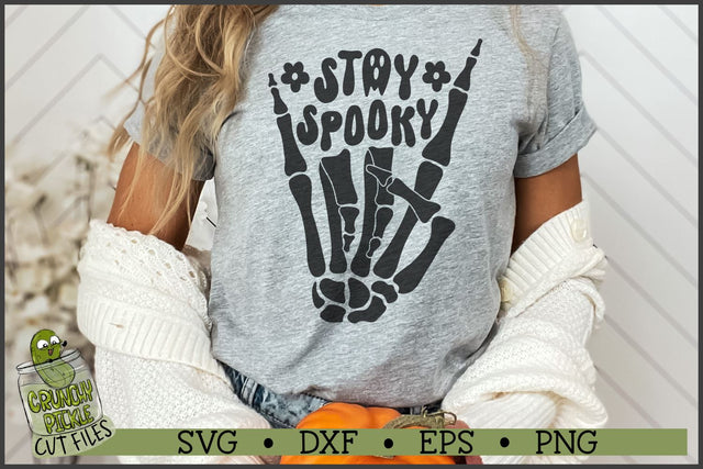 Stay Spooky Skeleton Hand Halloween SVG File SVG Crunchy Pickle 