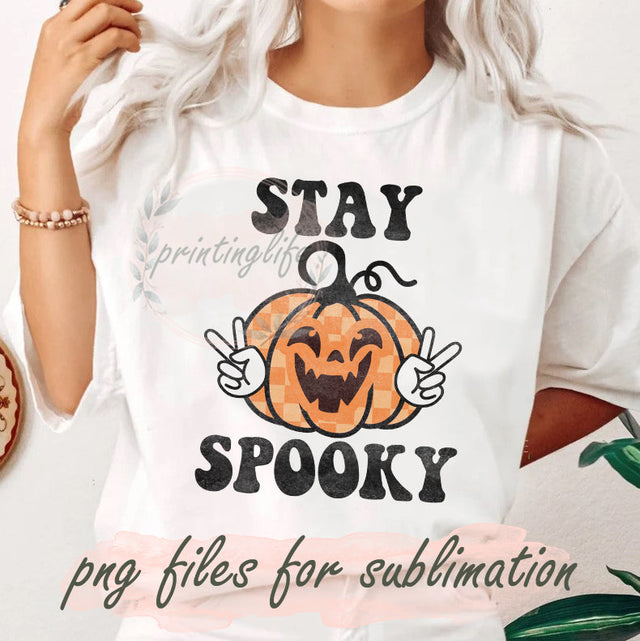 Stay Spooky Sublimation Png, Funny Halloween Png, Retro Pumpkin Spooky Design Png, Fall Png, Autumn Png, Boho Pumpkin Sublimation Design, Digital Download Sublimation PrintingLife 