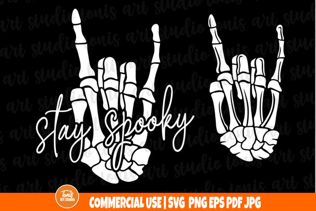 Stay Spooky SVG - Skeleton Svg - Skeleton Hand Clipart - Halloween Svg - Spooky Season SVG TonisArtStudio 
