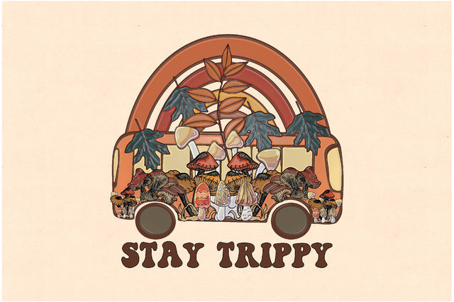 Stay Trippy Mushroom Bus Sublimation Sublimation Jagonath Roy 