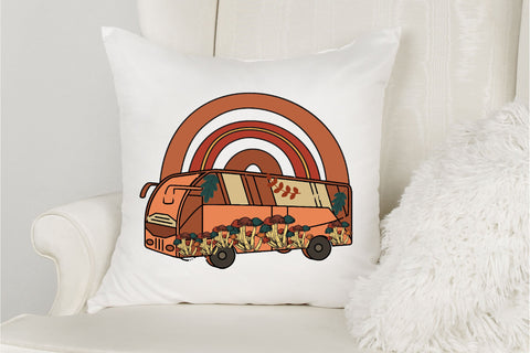 Stay Trippy Mushroom Bus Sublimation Sublimation Rupkotha 