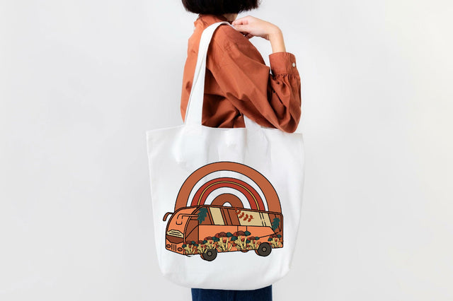 Stay Trippy Mushroom Bus Sublimation Sublimation Rupkotha 