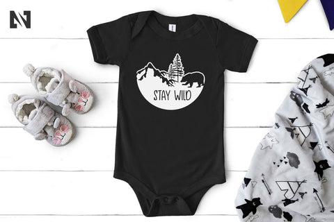 Stay Wild Bear and Mountain Svg Vector File SVG Pinoyart Kreatib 