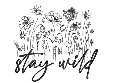 Stay Wild Machine Embroidery Design, 4 sizes, Instant Download Embroidery/Applique DESIGNS Nino Nadaraia 