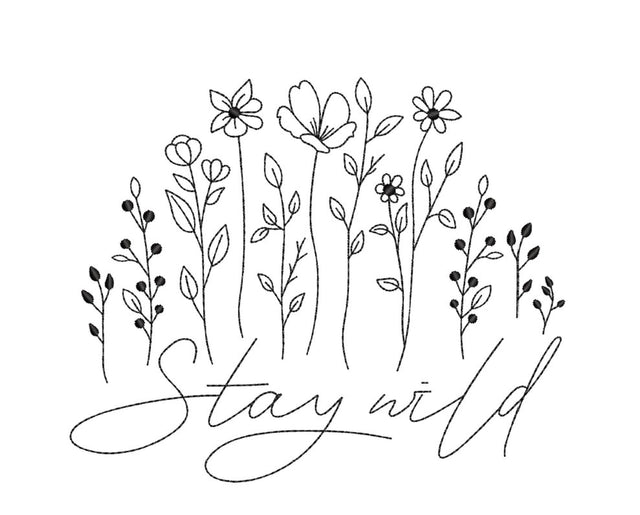Stay Wild Machine Embroidery Design, 5 sizes, Instant Download Embroidery/Applique DESIGNS Nino Nadaraia 
