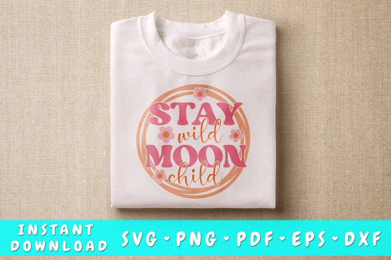 Stay Wild Moon Child SVG SVG HappyDesignStudio 