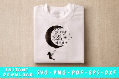 Stay Wild Moon Child SVG SVG HappyDesignStudio 