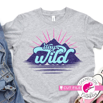 Stay Wild Outdoors Mountain layered svg dxf png SVG Chameleon Cuttables 