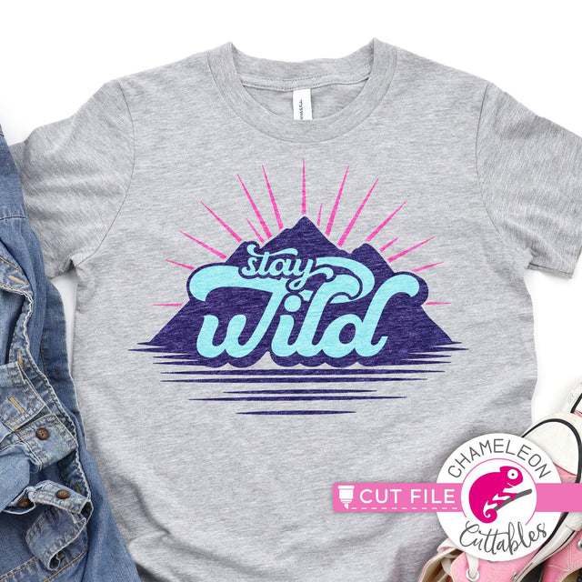 Stay Wild Outdoors Mountain layered svg dxf png SVG Chameleon Cuttables 