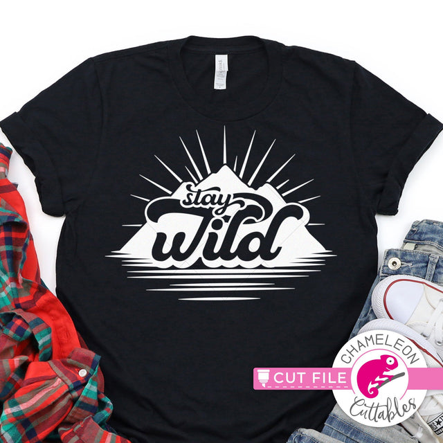 Stay Wild Outdoors Mountain svg dxf png SVG Chameleon Cuttables 
