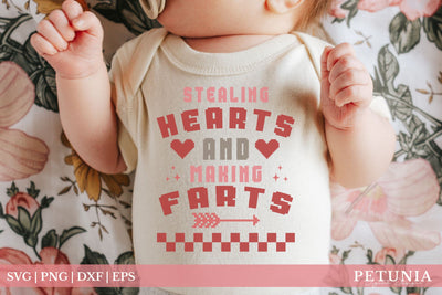 Stealing Hearts SVG | Funny Valentine's Day Baby SVG SVG Petunia Digital Design 