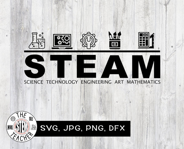 STEAM Icon Line SVG, dfx, png, jpg files, Science, Technology, Engineering, Mathematics, Teacher tshirt, STEAM teacher gift SVG The STEM Teacher 
