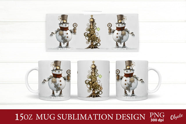 Steam Punk Snowman Sublimation. Christmas Mug PNG Sublimation Olga Terlyanskaya 