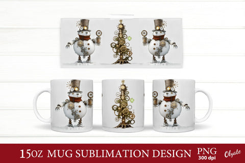 Steam Punk Snowman Sublimation. Christmas Mug PNG Sublimation Olga Terlyanskaya 