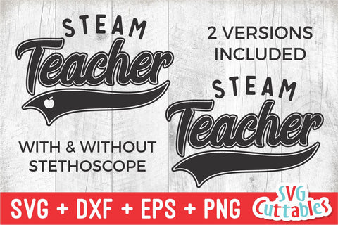 STEAM Teacher svg - Teacher Cut File - Occupation - Swoosh - svg - dxf - eps - png - Cut File - Silhouette - Cricut - Digital Download SVG Svg Cuttables 