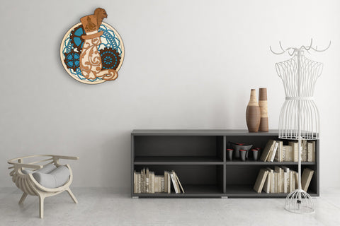 Steampunk Cat in a Top Hat layered art laser cut files SVG Angel on Empire 