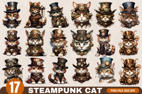 Steampunk Cat Sublimation Clipart Sublimation Regulrcrative 