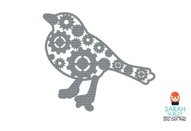 Steampunk Cog Bird SVG Sarah Hurley 
