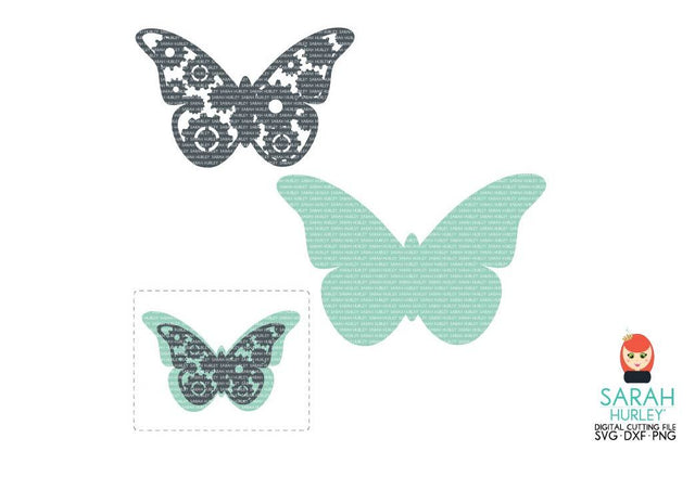 Steampunk Cog Layered Butterfly SVG Sarah Hurley 