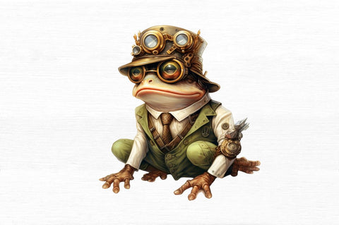Steampunk Frog Sublimation Clipart Bundle Sublimation Regulrcrative 