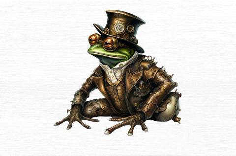 Steampunk Frog Sublimation Clipart Bundle Sublimation Regulrcrative 