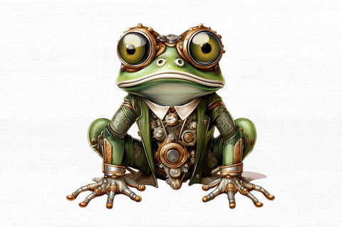 Steampunk Frog Sublimation Clipart Bundle Sublimation Regulrcrative 