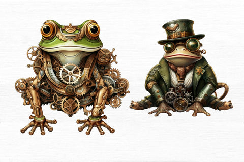 Steampunk Frog Sublimation Clipart Bundle Sublimation Regulrcrative 