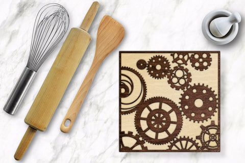 Steampunk Gears laser cut files, Round and Square SVG Angel on Empire 