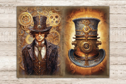 Steampunk Junk Journal Kit | Ephemera Pack SVG GlamArtZhanna 