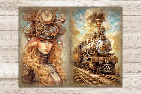 Steampunk Junk Journal Kit | Ephemera Pack SVG GlamArtZhanna 