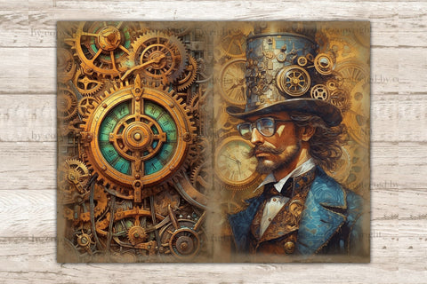 Steampunk Junk Journal Kit | Ephemera Pack SVG GlamArtZhanna 