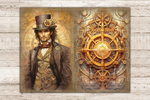 Steampunk Junk Journal Kit | Ephemera Pack SVG GlamArtZhanna 