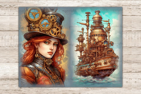 Steampunk Junk Journal Kit | Ephemera Pack SVG GlamArtZhanna 