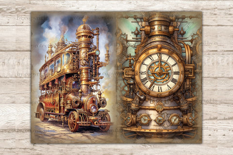 Steampunk Junk Journal Pages | Vintage Ephemera SVG GlamArtZhanna 