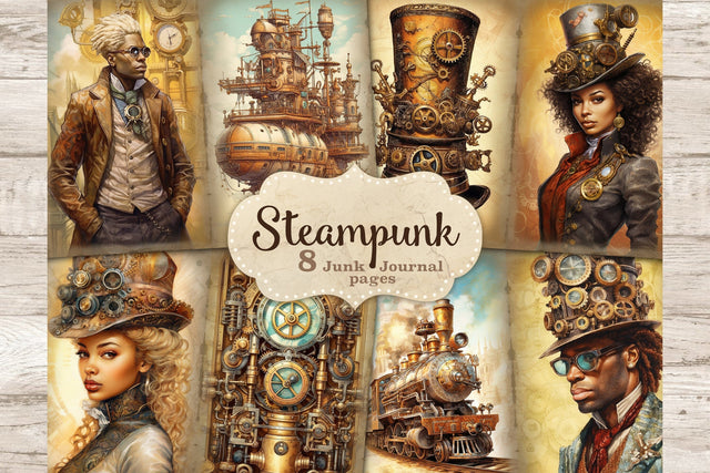 Steampunk Junk Journal Paper | Victorian Ephemera SVG GlamArtZhanna 