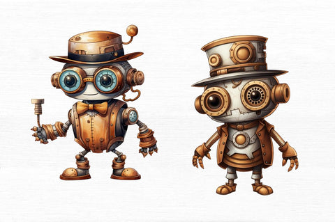 Steampunk Little Robot Sublimation Bundle Sublimation Regulrcrative 