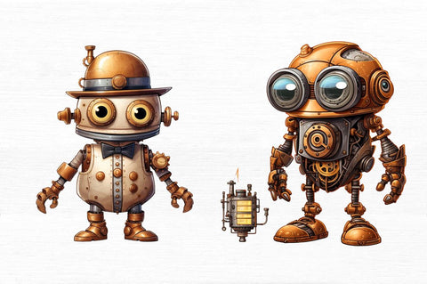 Steampunk Little Robot Sublimation Bundle Sublimation Regulrcrative 