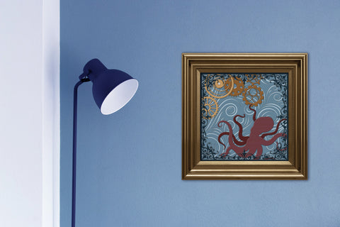 Steampunk Octopus layered art laser cut files SVG Angel on Empire 