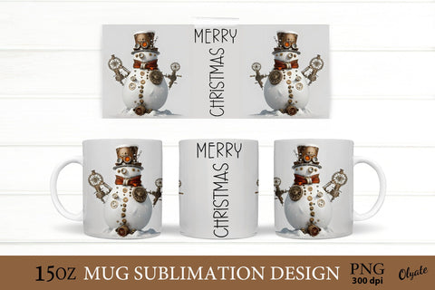 Steampunk Sublimation. Snowman Mug PNG Sublimation Olga Terlyanskaya 