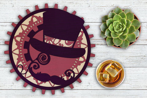Steampunk Top Hat, Monocle and Mustache SVG Angel on Empire 