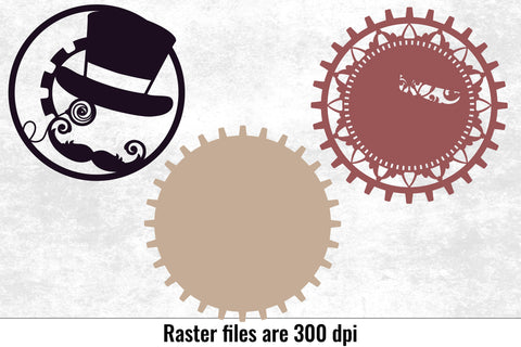 Steampunk Top Hat, Monocle and Mustache SVG Angel on Empire 