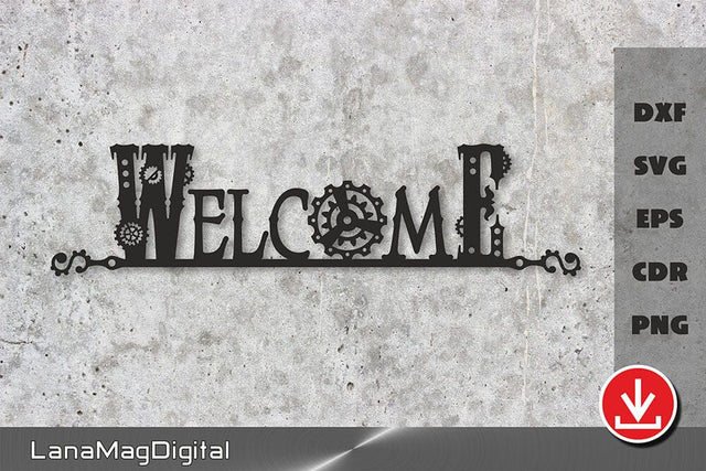 Steampunk welcome sign svg, Dad garage decor svg, Fathers day gift SVG LanaMagDigital 
