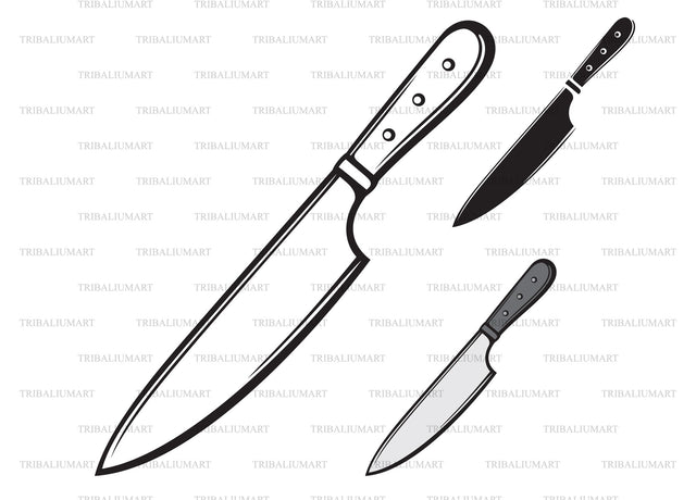 Steel kitchen knife SVG TribaliumArtSF 